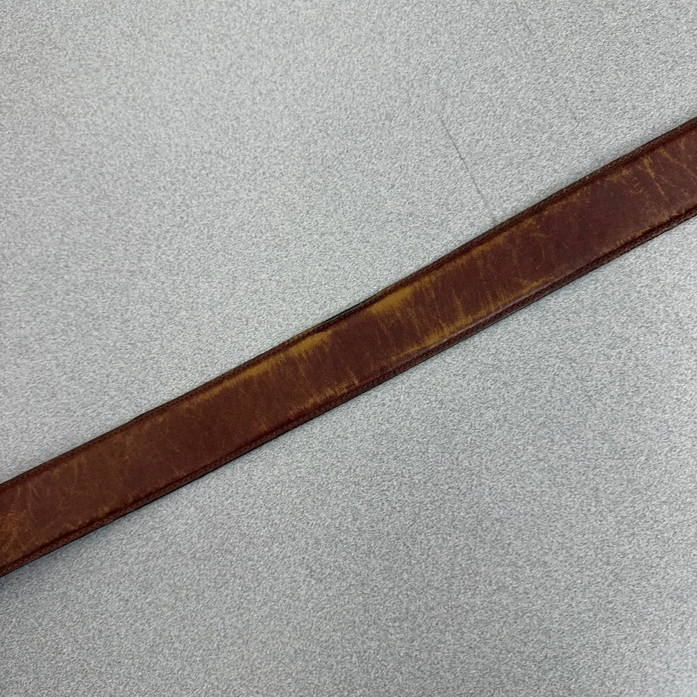 Honest Belt Mens 38? Brown Leather Silver Buckle Distressed Brighton Casual 1.5